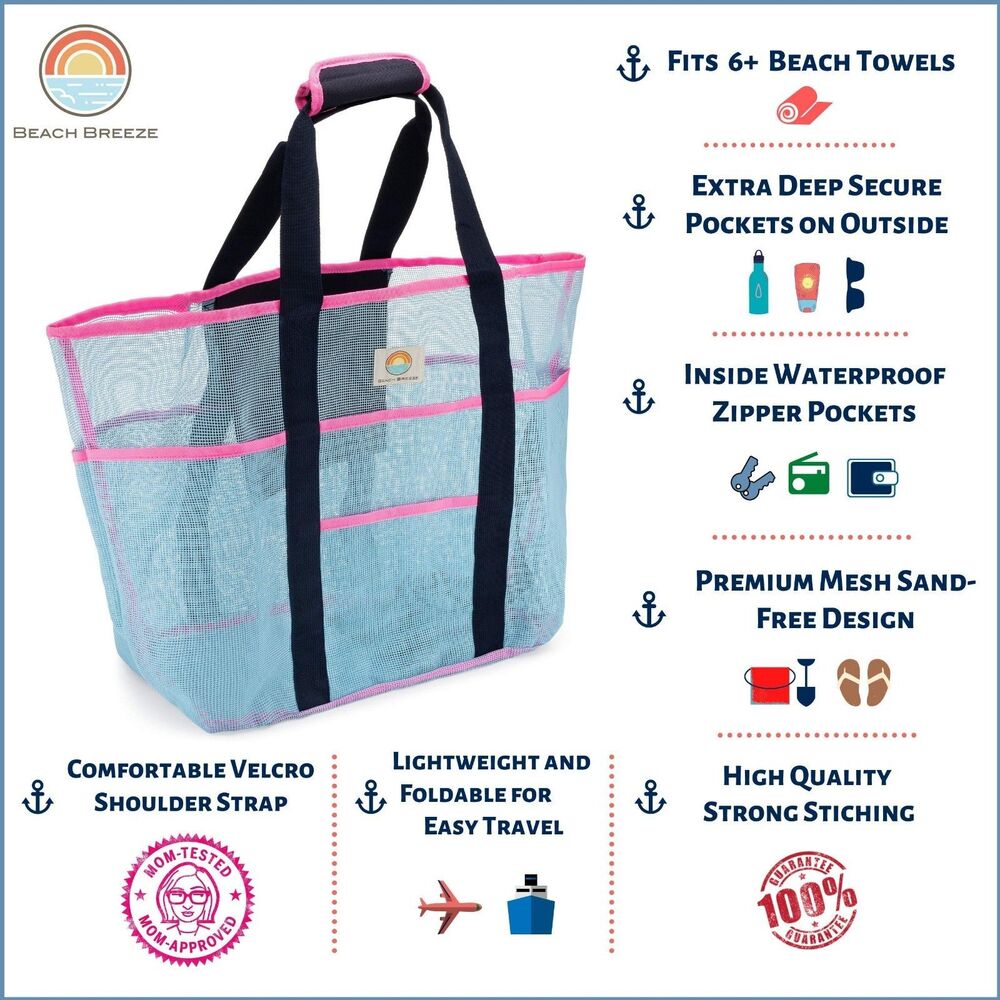 Beach Breeze PDTXCLS TANGDIAAABBCC Mesh Bag-Large Family Tote & Pool Bag